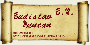 Budislav Munćan vizit kartica